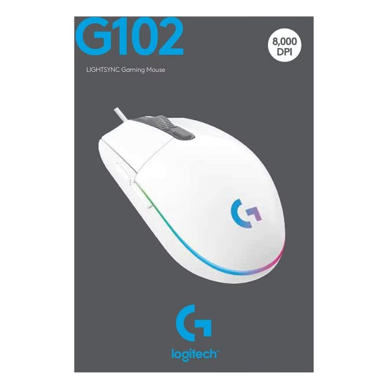 ماوس الألعاب لوجيتك G102 لايت سينك RGB – أبيض