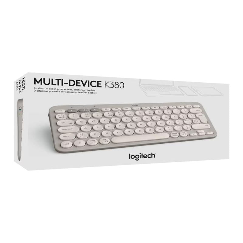 لوحة مفاتيح بلوتوث Logitech K380 متعددة الأجهزة – رملي