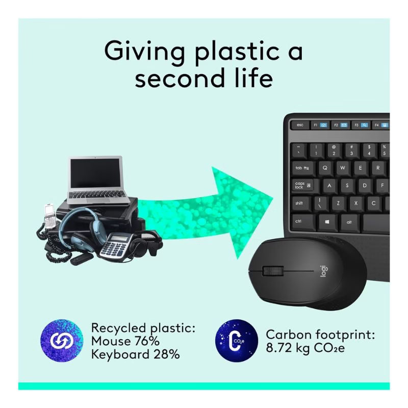 Logitech MK345 Wireless Combo Keyboard and Mouse – Black