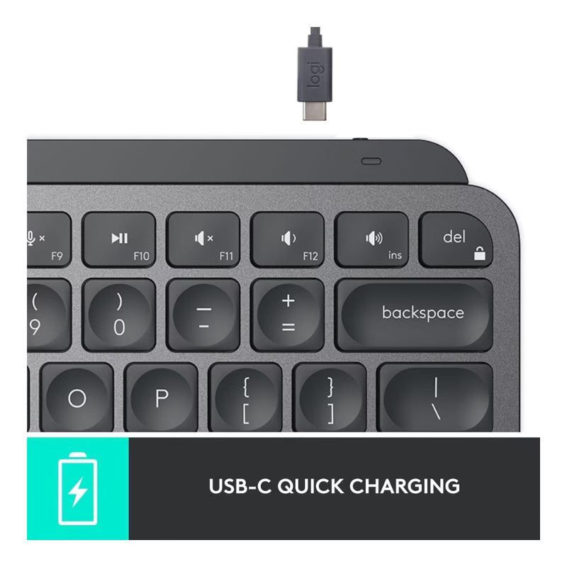 لوحة مفاتيح لاسلكية صغيرة أنيقة Logitech MX Keys Mini – أسود
