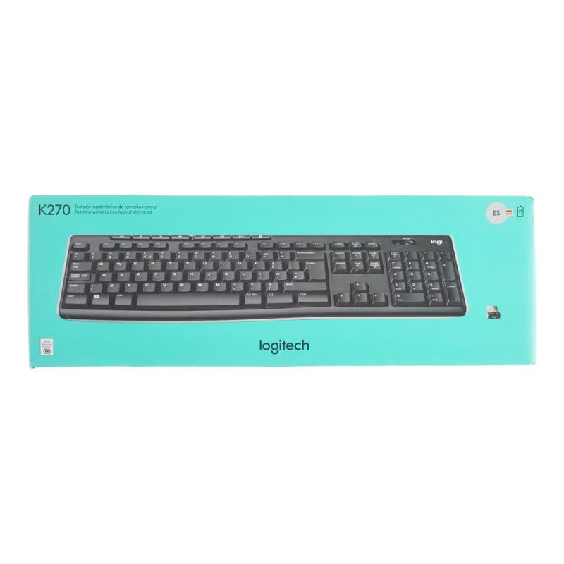 لوحة مفاتيح لاسلكية Logitech K270 - سوداء
