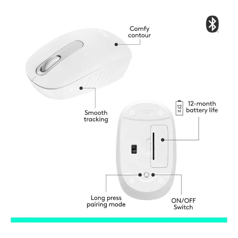 Logitech M196 Bluetooth Wireless Mouse – White