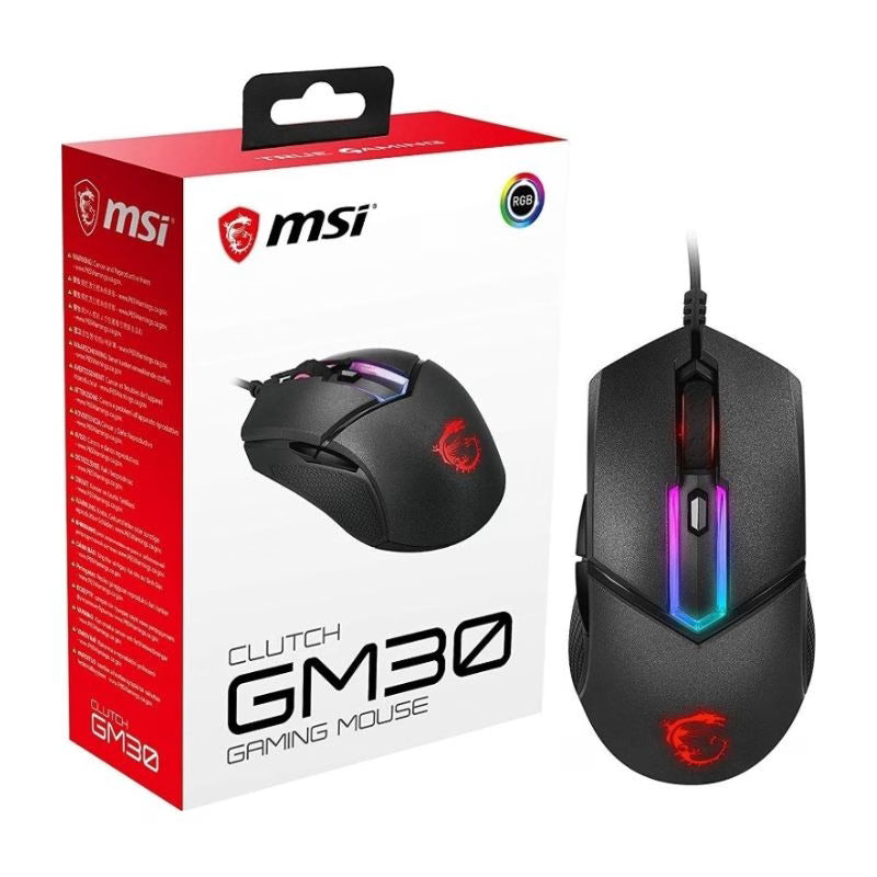 MSI Clutch GM30 Wired , RGB Gaming Mouse - Black