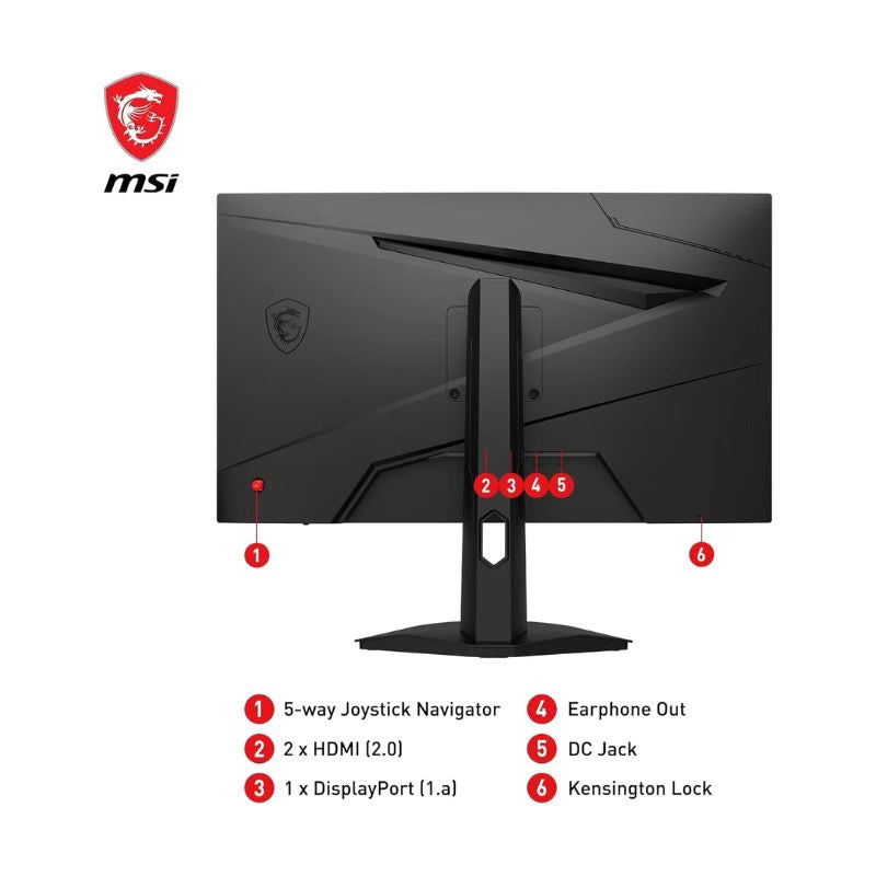 شاشة الألعاب MSI G244F Esports بحجم 23.8 بوصة، دقة FHD، ومعدل تحديث 180 هرتز، وزمن استجابة 1 مللي ثانية، وتقنية FreeSync من نوع IPS