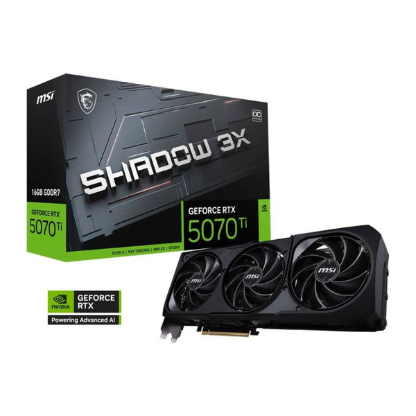 MSI GeForce RTX 5070 Ti SHADOW 3X OC 16GB GDDR7 Graphics Card