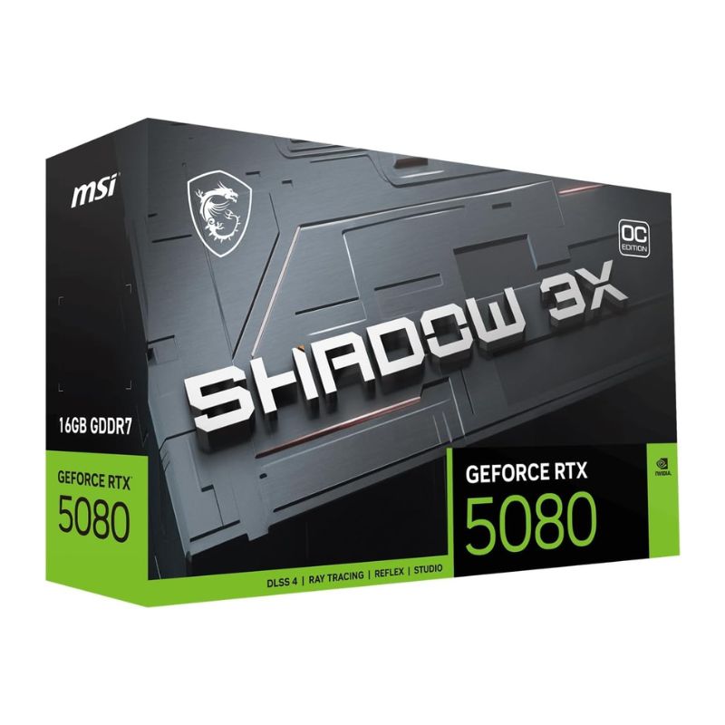 بطاقة رسومات MSI GeForce RTX™ 5080 SHADOW 3X OC - سعة 16 جيجابايت
