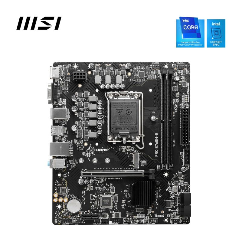 MSI PRO B760M-E DDR5 Motherboard - Intel LGA 1700, B760, mATX