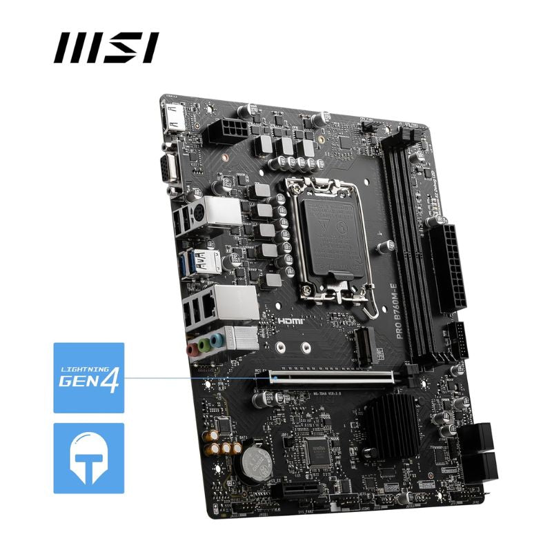 MSI PRO B760M-E DDR5 Motherboard - Intel LGA 1700, B760, mATX