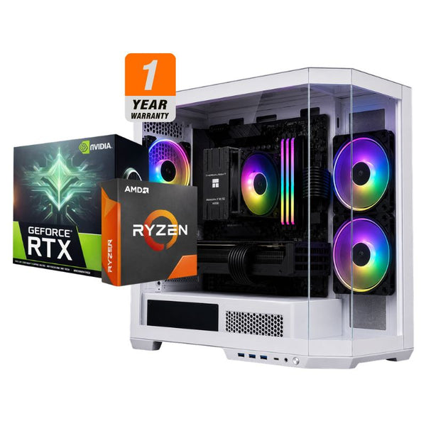 Whiteout Gaming PC - Intel Core i5-14400F, ASUS Dual RTX 5060 OC 8GB, ANACOMDA 16GB DDR5-6000 White (16x1), AGI AI818 1TB NVMe Gen4
