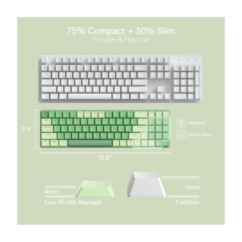 Redragon BS-8772GC Mechanical Keyboard + Mouse Combo Wireless