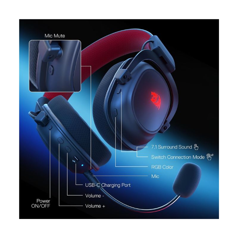 Redragon H510 PRO ZEUS X Wireless Gaming Headset