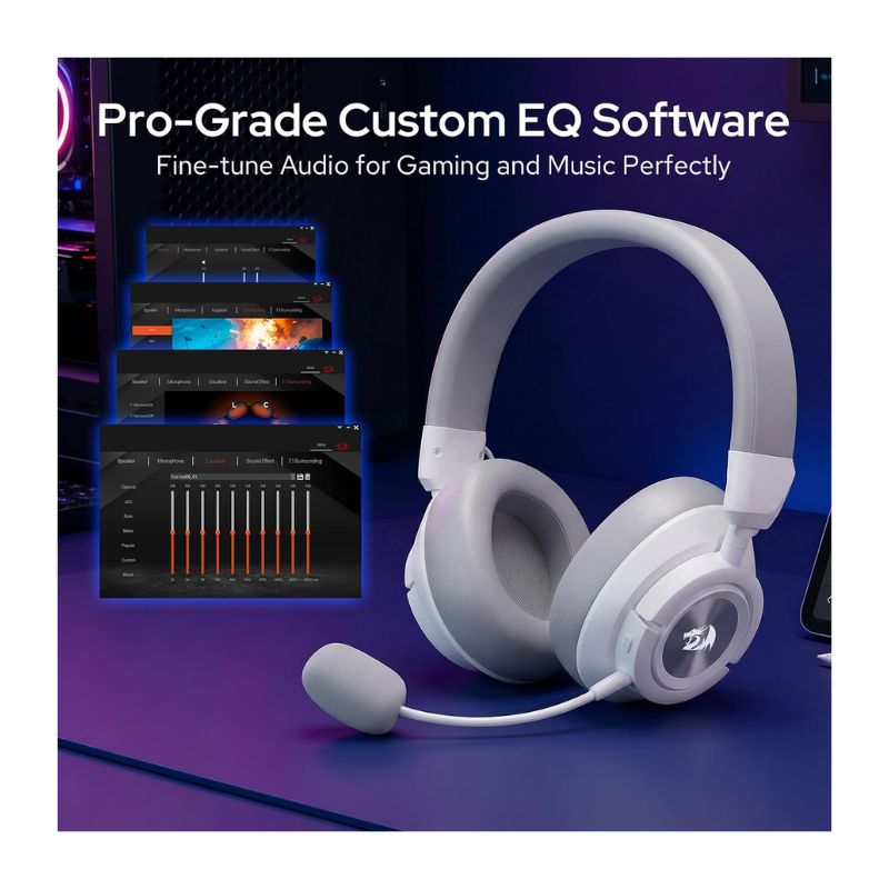 Redragon H889 SPECTRA PRO – White Wireless Gaming Headset