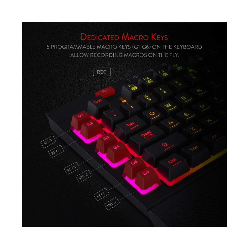 Redragon K512 SHIVA RGB – Black Wired Membrane Gaming Keyboard