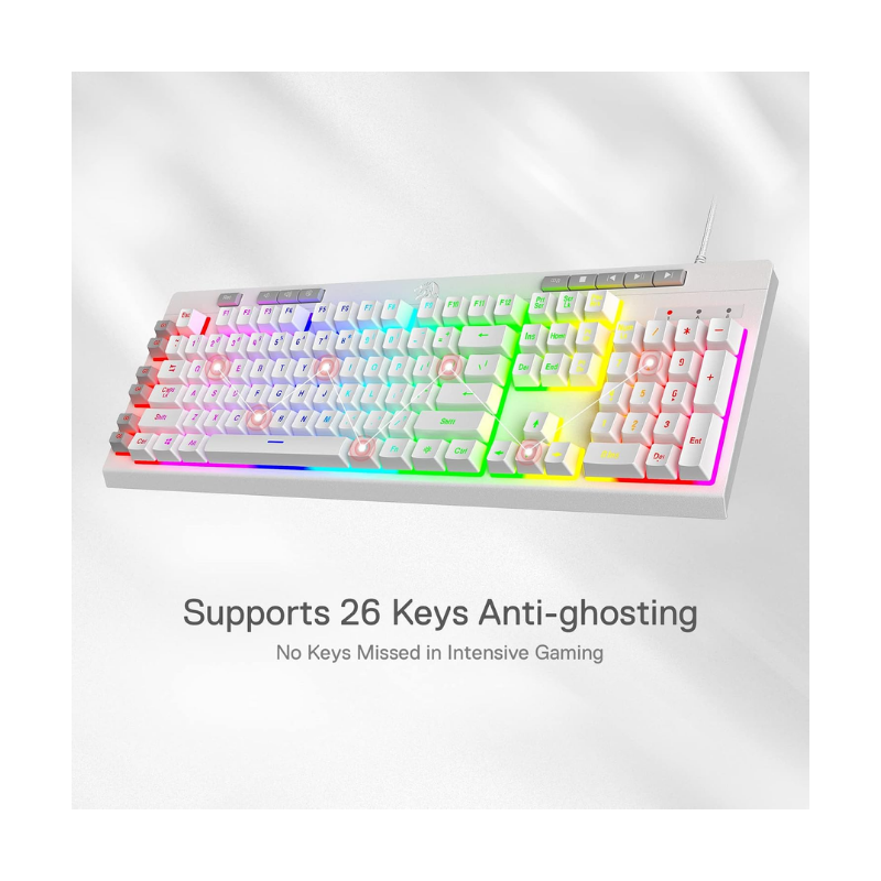 Redragon K512 SHIVA RGB – White Wired Gaming Keyboard