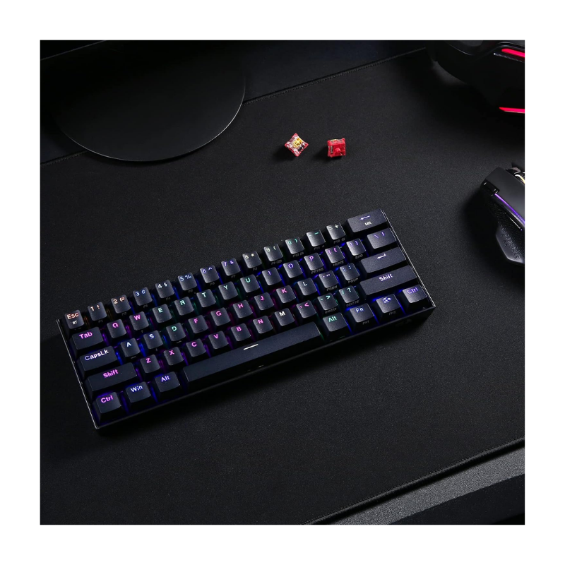 Redragon K530 PRO DRACONIC Wireless RGB Mechanical Gaming Keyboard 61 Keys Compact - Black