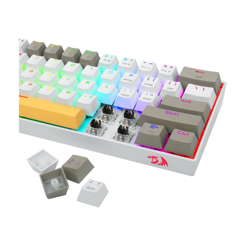 Redragon K530RGB-PRO Draconic – YellowWhiteGray Wireless Gaming Keyboard