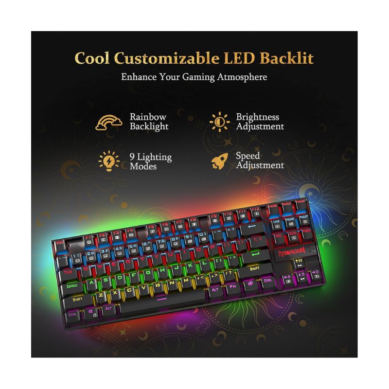 Redragon K552 RGB Arabic – Black Wired Mechanical Gaming Keyboard