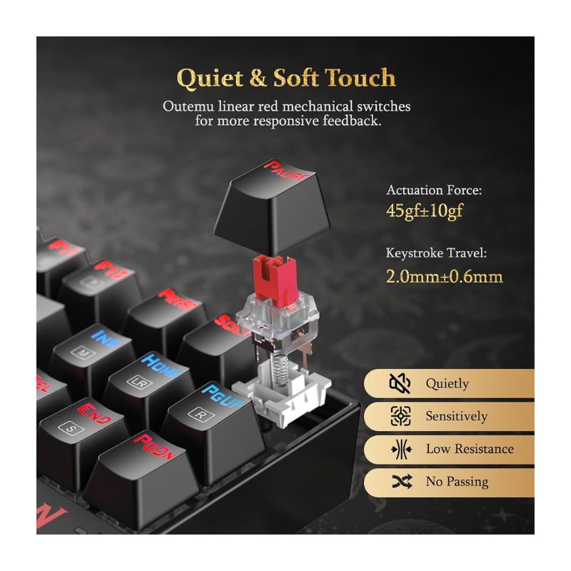 Redragon K552 RGB Arabic – Black Wired Mechanical Gaming Keyboard