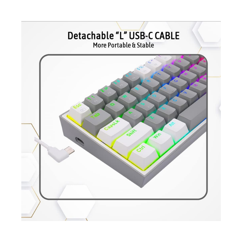 Redragon K617 FIZZ Gray/White Wired Mechanical Gaming Keyboard
