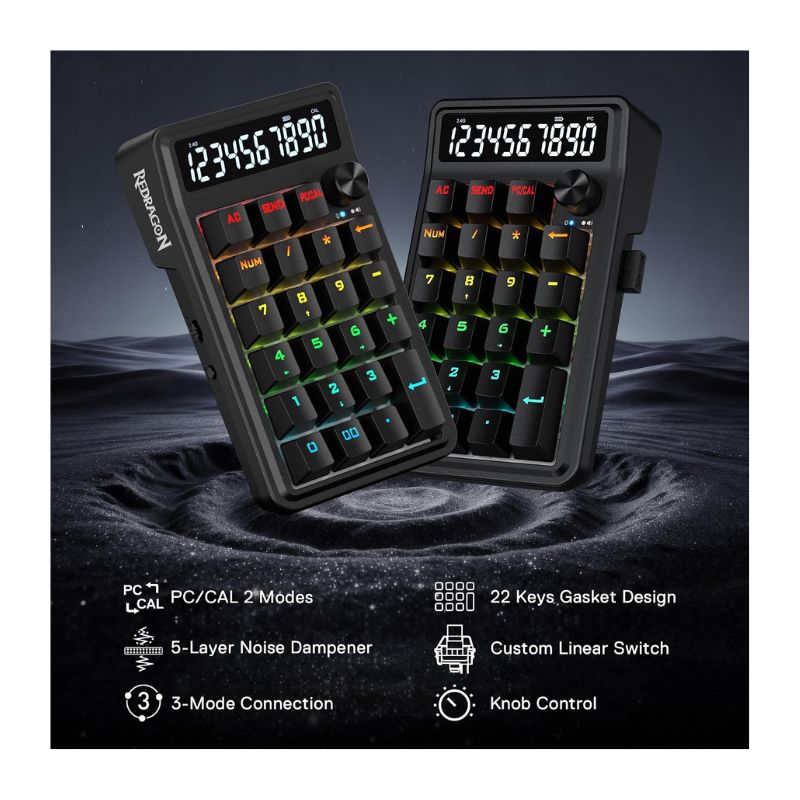 Redragon K733-RGB-WL Cove Numpad Wireless Mechanical Gaming Keyboard (Bluetooth)