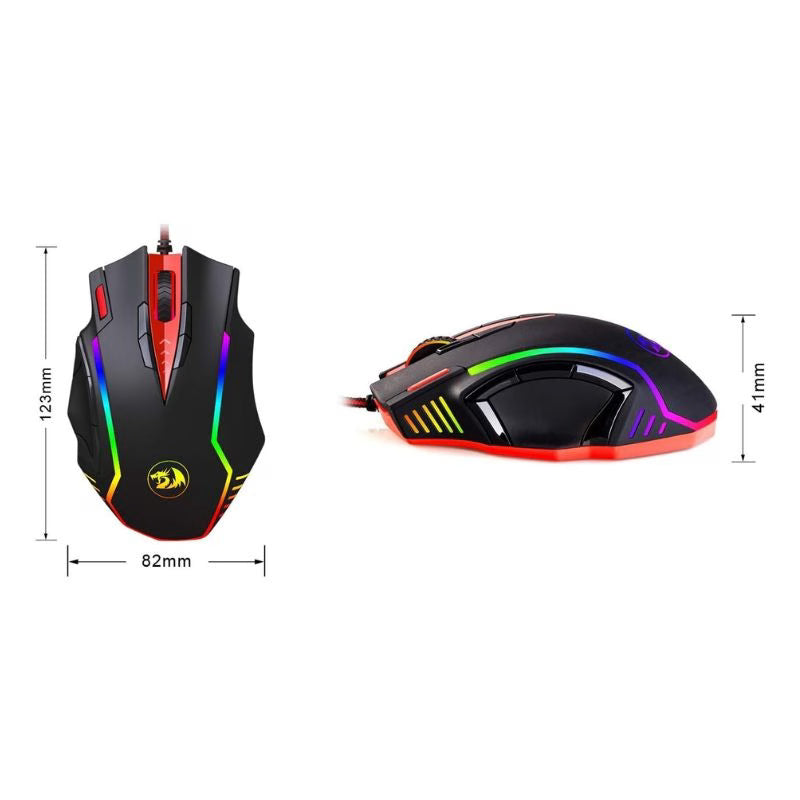 Redragon Samsara M902 RGB Gaming Mouse, 12400 DPI, 19 Programmable Buttons, Black