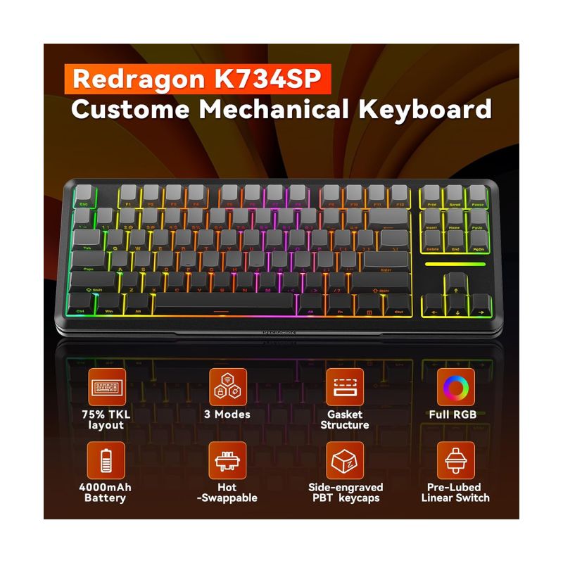 Redragon WILDSLASH PRO K734SP Wireless Gaming Keyboard