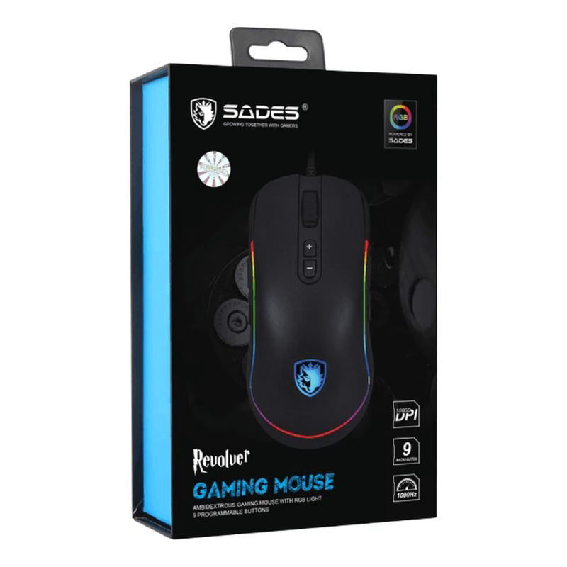 ماوس الألعاب ساديز ريفولفر S11 RGB - أسود