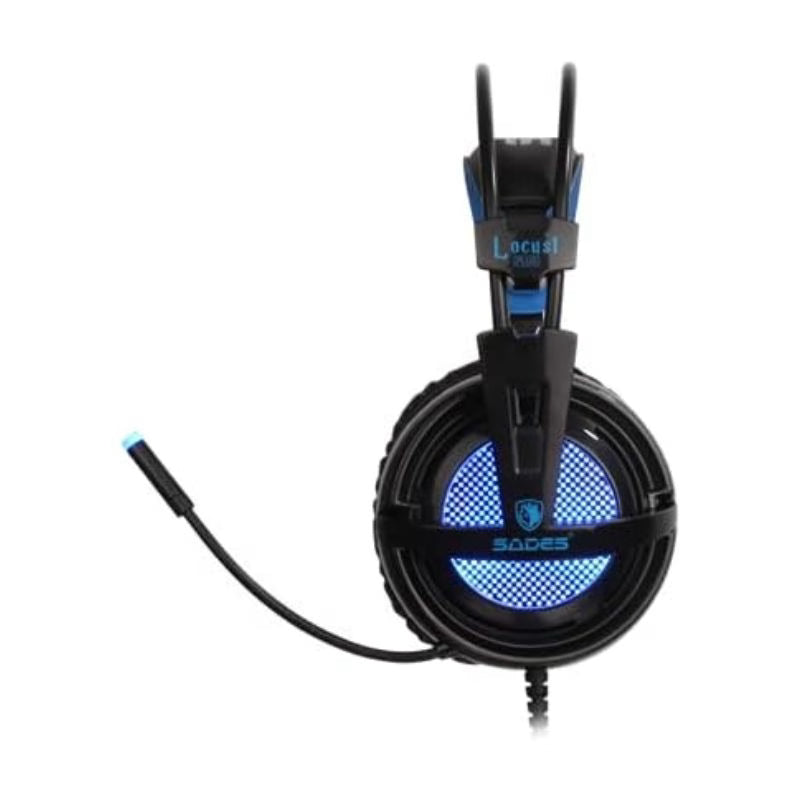 Sades Locust Plus SA-904, RGB Gaming Headset, USB Wired - Black/Blue