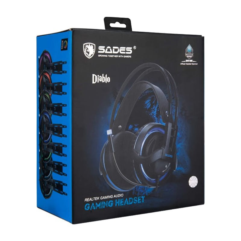 Sades Diablo SA-916 , Gaming Headset , USB Wired - Black/Blue