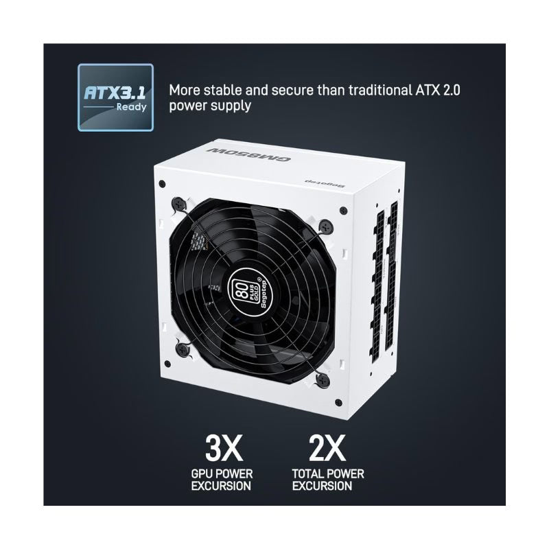 Segotep GM850W 850W 80+ Gold Full Modular Gaming PC AC 100-240V Power Supply White
