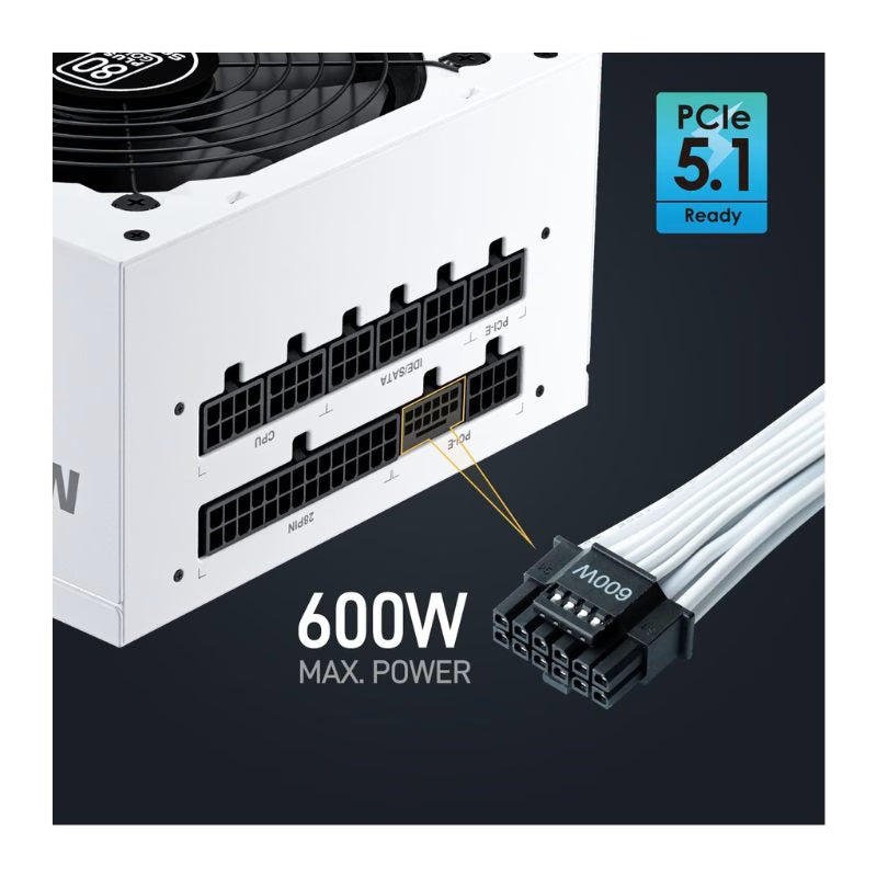 Segotep GM850W 850W 80+ Gold Full Modular Gaming PC AC 100-240V Power Supply White