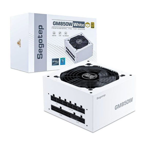 Segotep GM850W 850W 80+ Gold Full Modular Gaming PC AC 100-240V Power Supply White