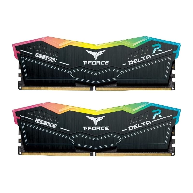 TEAMGROUP T-Force DELTA RGB 32GB (2x16GB) DDR5 5600MHz CL36 Desktop Memory – Black