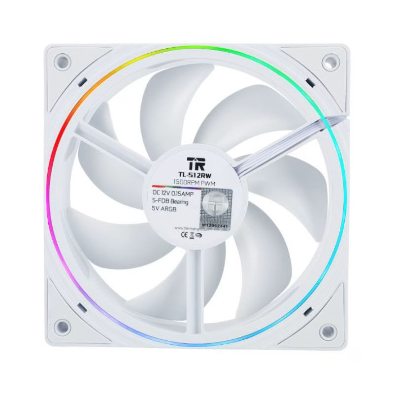 مروحة صندوق الحاسوب Thermalright TL-S12RW ARGB - أبيض