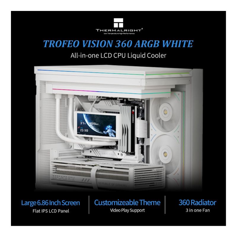 المبرد السائل الحراري Thermalright Trofeo Vision 360 ARGB – أبيض