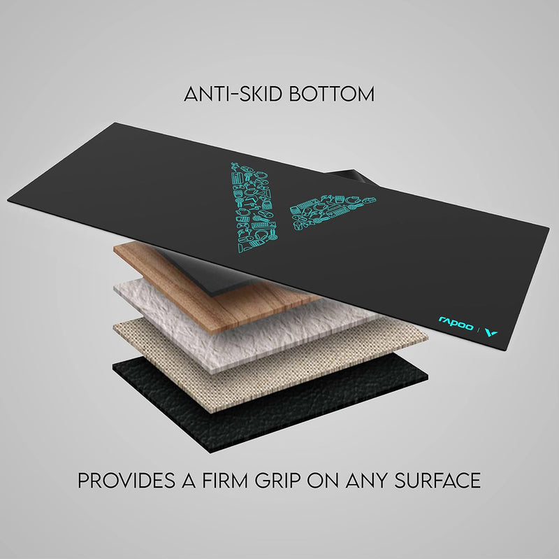 Rapoo V1L 800x300mm Anti-Skid Smooth Woven Fabric Mouse Pad - Black