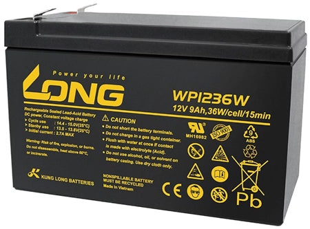 Long Battery 12V-9Ah ,Lead Acid Rechargeable for UPS |WP1236W