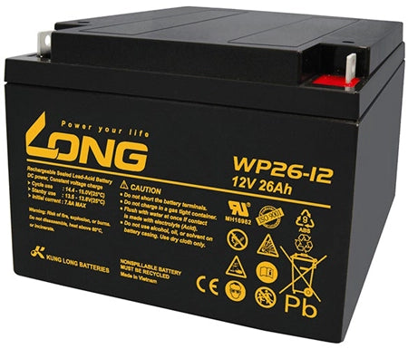 Long Battery 12V-26Ah,Lead Acid Rechargeable |Wp26-12