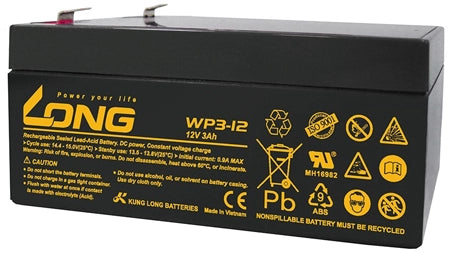 Battery Long 12V-3AH ,Lead Acid Rechargeable | WP3-12