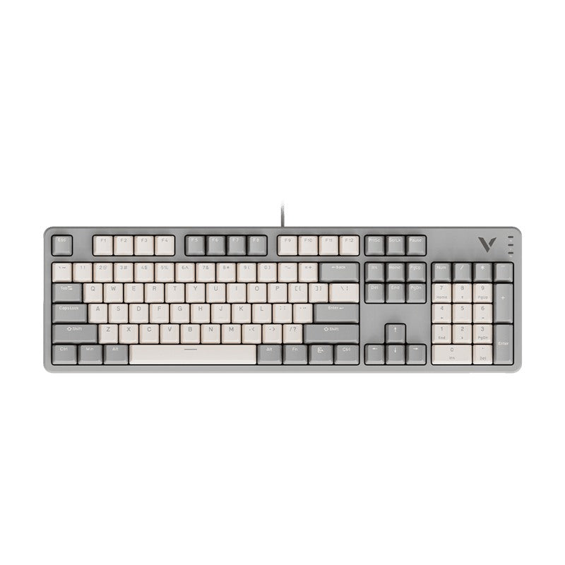 Rapoo V500 Pro 104-Key Mechanical Gaming Keyboard Blue Switch - White