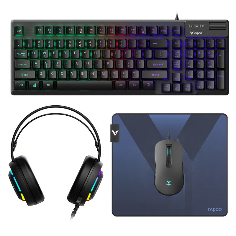 Rapoo V125S 4-in-1 Gaming Combo - Black