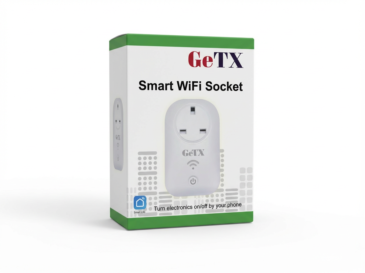 GeTX Smart WiFi power Socket With WiFi Indicator, Support Smartphones Google Home and Alexa Echo, for Home Appliances-UK PLUG