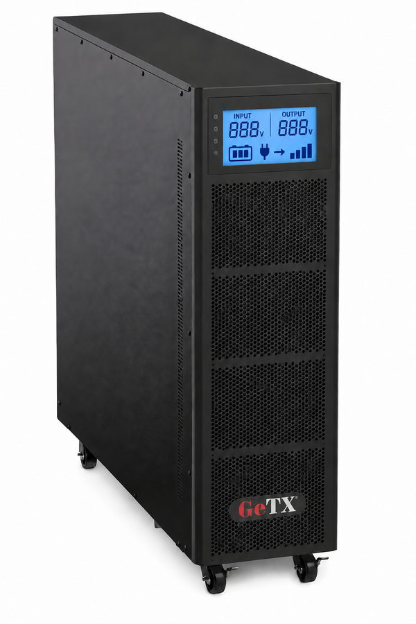 UPS GETX 40KV 3PH Online GXK-3-3-40-IE — LCD 888 battery and load indicators