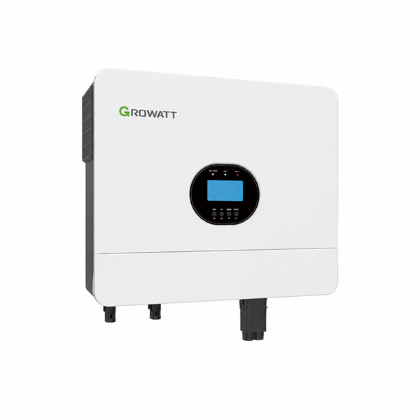 Growatt SPF 6000 ES Plus — إنفرتر على خلفية بيضاء