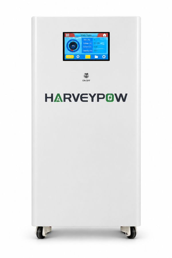 HarveyPow 5F512314-JK 15kWh 51.2V 300Ah LiFePO4 battery front view