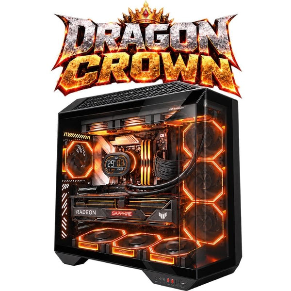 Dragon Crown Gaming PC – Ryzen 7 7800X3D & RX 9070 XT 16GB, 32GB DDR5, 1TB NVMe – Black