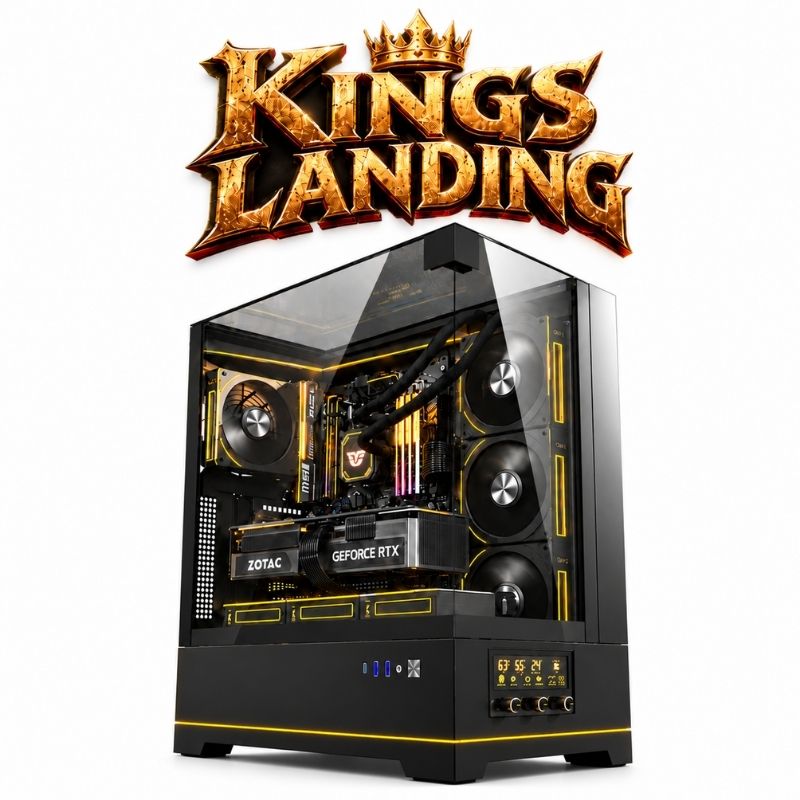 Kings Landing Gaming PC – Core i5-14600K & ZOTAC 5070 TWIN EDGE 12GB, 32GB DDR5, 1TB NVMe – Black