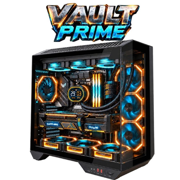 Vault Prime Gaming PC – Ryzen 7 9800X3D & RX 9070 XT 16GB, 32GB DDR5, 2TB – Black