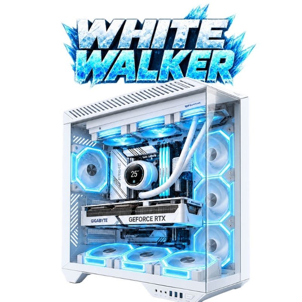 White Walker Gaming PC – Ryzen 7 9800X3D & RTX 5070 Ti 16GB, 32GB DDR5, 1TB NVMe – White