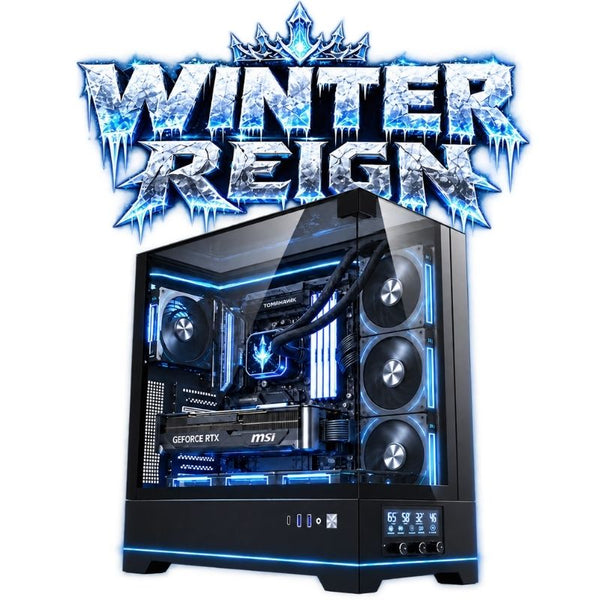 Winter Reign Gaming PC – Core i7-14700K & RTX 5070 12GB, 32GB DDR5, 1TB NVMe – Black